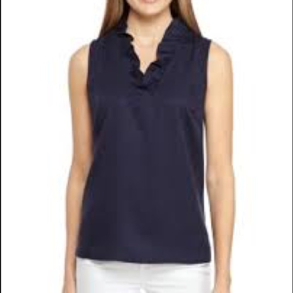 Crown and Ivy ruffle neck top NWOT
